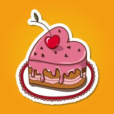 Sweet heart cake isolated on white