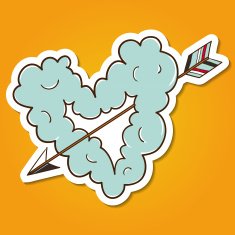 Cloud heart with arrow