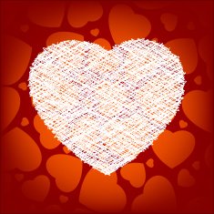 Big heart made from scrible heart EPS 8
