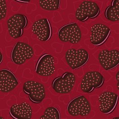 Seamless background with cookies in the shape of hearts N12