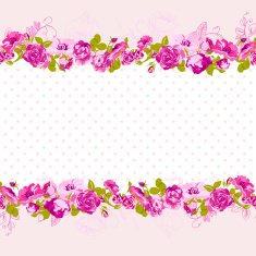 Seamless Border of blossom roses N5
