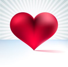 Glossy red heart EPS8