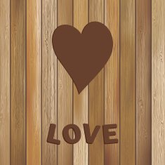 Heart in wood background template EPS8