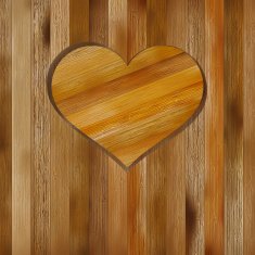 Heart in wood shape for your design EPS8