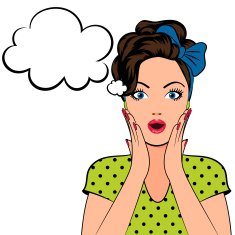 Pop art woman with speech bubble N2