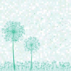 Retro card with flowers and dandelion EPS 8