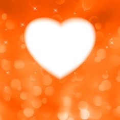 Orange bokeh valentine card EPS 8