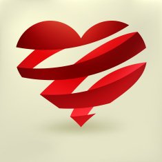 Illustration with origami heart EPS8