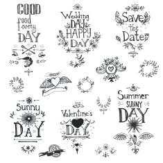 Typographic hand drawn vintage vector composition about wedding