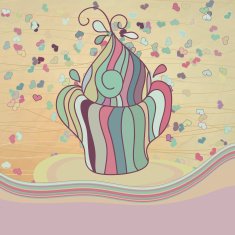 Valentine's card with cupcake EPS8