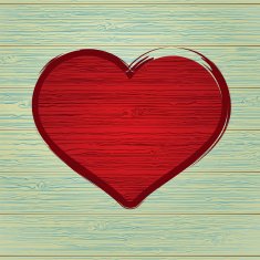 Drawing love symbol on old wooden EPS8 N2