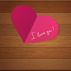 Origami heart on wooden with copy-space EPS8 N2