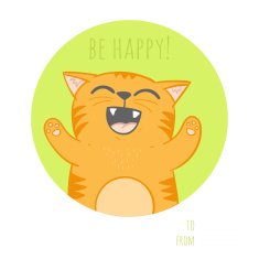 card with hand drawn cat