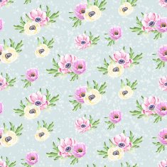 Seamless watercolor flowers background pattern N2