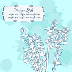 floral card with blossoms