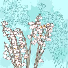floral card with blossoms N3
