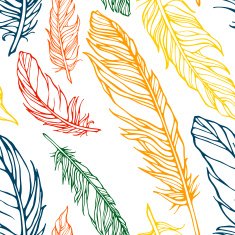 Seamless pattern with decorative feathers N10
