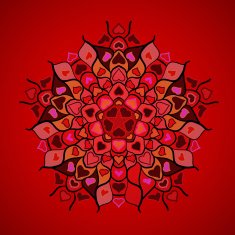 Ornamental round hearts pattern