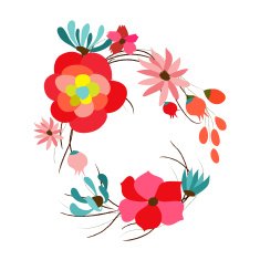 background with flowers in retro style N6