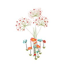 background with flowers in retro style N9