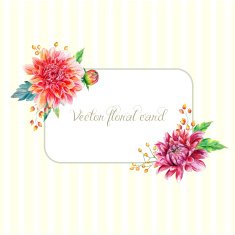 Greeting card with red dahlia