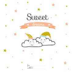 Inspirational and love card with romantic typography Sweet dreams