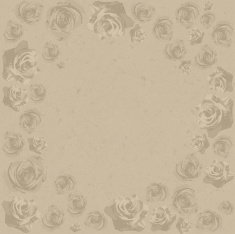 Drawn grunge flowers over canvas texture Vector illustration N2