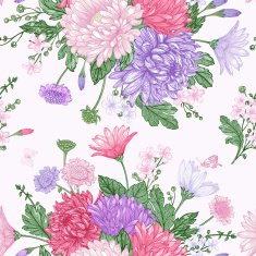 Seamless pattern with summer flowers N4
