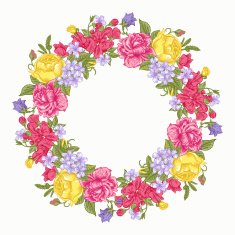 Floral round frame N2