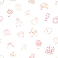 Seamless vector pattern of wedding icons N2