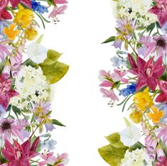 watercolor floral seamless border N2