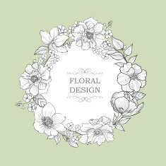 Floral background Flourish border with copy space N8