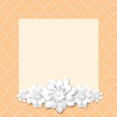 pink image frame with white 3d flowers