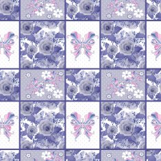 Seamless vintage rose butterfly pattern N2