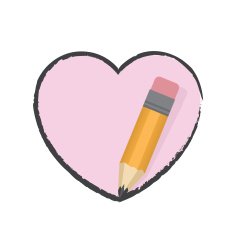 Pencil drawing heart N3