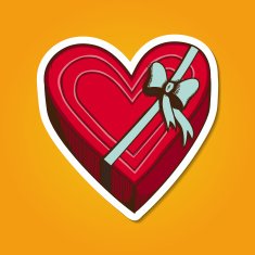 Heart present box with bow
