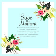 Vector invitation card with watercolor elements N3