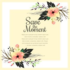 Vector invitation card with watercolor elements N4