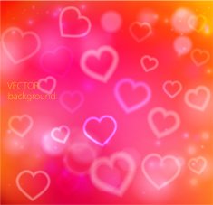 vector abstract glow soft hearts background