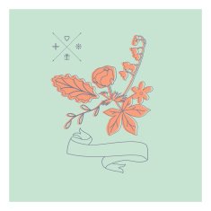 Hand Drawn vintage floral elements Gentle card N2