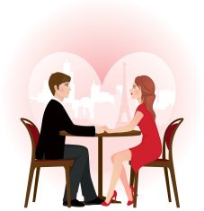 Loving couple on a date in the cafe