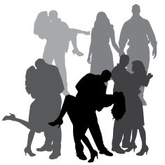 Vector silhouette of dance N35