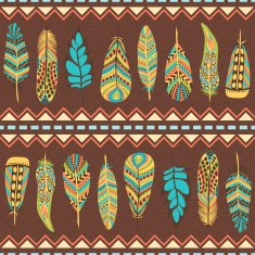 Ethnic seamless pattern with Feathers N2