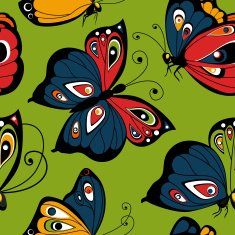 Flying butterfly seamless pattern Spring illustration N2