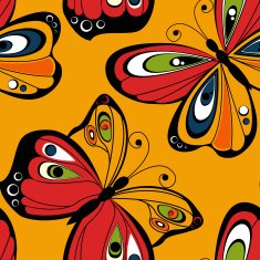 Flying butterfly seamless pattern Spring illustration N3
