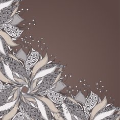 Template for card with fantasy flower