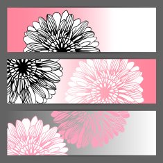 Vector floral illustration background Horizontal banner