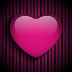 Valentine's Day Heart on Pink Stripe Background