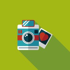 Valentine's Day photo flat icon with long shadow eps10 N13