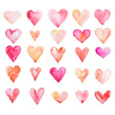 Watercolour heart isolated on white background